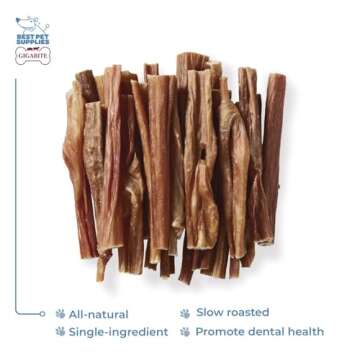 Best Pet Supplies GigaBite 6 Inch All Natural Beef Bladder Sticks - Pack of 25