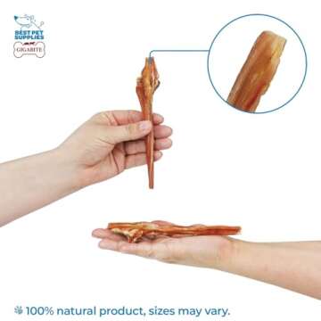 GigaBite 6 Inch All Natural Beef Bladder Sticks for Dogs