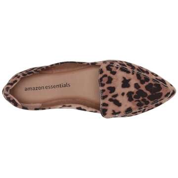 Amazon Essentials Women's Loafer Flat, Rose Leopard, 12