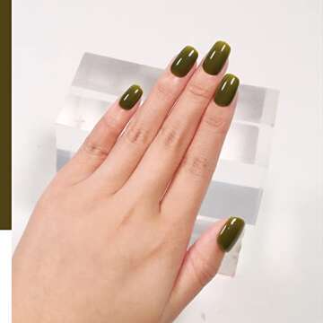 MAYCHAO 15ML Gel Nail Polish 1Pc Jelly Green Gel Polish Soak off Translucent Green Nail Polish Nail Art Manicure Salon DIY at Home, 0.5 OZ