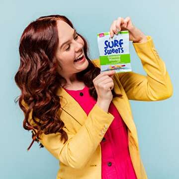 Surf Sweets Gummy Worms, Made with Organic Cane Sugar and Organic Fruit Juice, Gluten Free, Nut-Free, Vegetarian and No Artificial Colors or Flavors, 2.75 oz (Pack of 12)