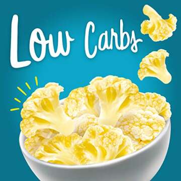 Keto Chips Low Carb Cauliflower Bites - 5g net carbs Cauliflower Chips Healthy Snacks for Kids and A...
