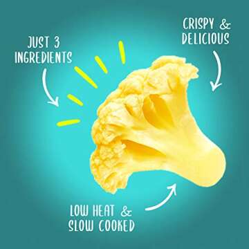 Keto Chips Low Carb Cauliflower Bites - 5g net carbs Cauliflower Chips Healthy Snacks for Kids and Adults (Sea Salt) Low Sugar Snacks Gluten free Vegan Paleo Atkins Food No Sugar Added Snack (4 Packs)