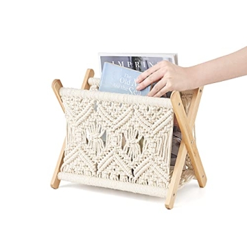 Stylish Mkono Macrame Rack for Books and More