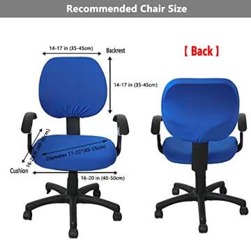 Melaluxe Black Stretchable Chair Covers for Office Use