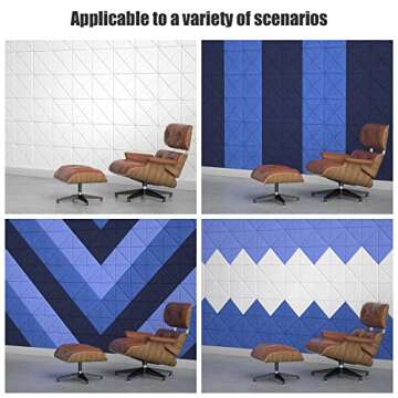 Sonicism 12 Pack X-Lined Acoustic Panels with Self-Adhesive, 12"X 12"X 0.4" Sound Proof Foam Panels,...