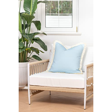 Hofdeco Coastal Pillow Cover 20x20 Water Resistant Baby Blue
