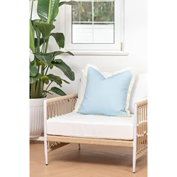 Hofdeco Coastal Pillow Cover 20x20 Water Resistant Baby Blue