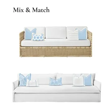 Hofdeco Coastal Pillow Cover 20x20 Water Resistant Baby Blue