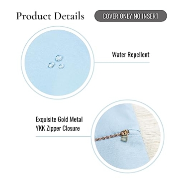 Hofdeco Coastal Pillow Cover 20x20 Water Resistant Baby Blue