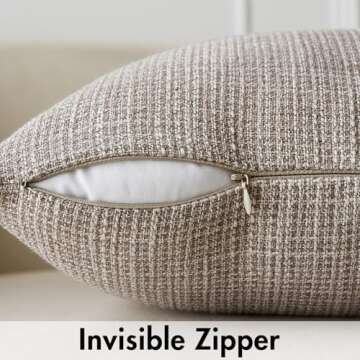 Stylish MIULEE Burlap Linen Pillow Covers Set of 2