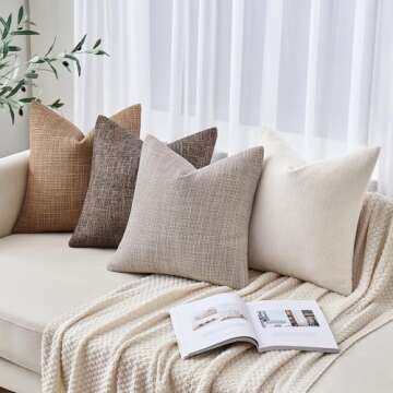 Stylish MIULEE Burlap Linen Pillow Covers Set of 2