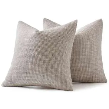 Stylish MIULEE Burlap Linen Pillow Covers Set of 2