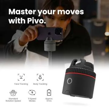 Pivo Pod Classic Auto Face Tracking Phone Holder, 360° Rotation, Content Creator Essentials for Fitness Tracker with Remote Control, Smart Mount, Travel Case, and Tripod