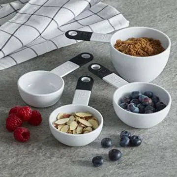 KitchenAid KE058OHWHA Classic Measuring Cups, Set of 4, White/Black