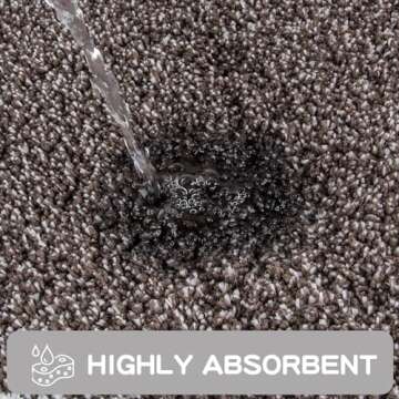 PURRUGS Non-Slip Bathroom Rug 24" x 60" - Super Absorbent & Quick Dry Shaggy Microfiber Bath Mat, Machine Washable Plush Throw Rug for Bathtub, Shower and Sink, Brown