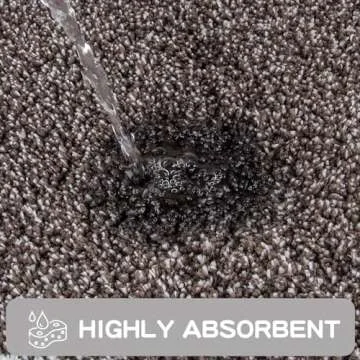 PURRUGS Non-Slip Bathroom Rug 24" x 60" - Super Absorbent & Quick Dry Shaggy Microfiber Bath Mat, Machine Washable Plush Throw Rug for Bathtub, Shower and Sink, Brown