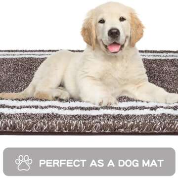 PURRUGS Non-Slip Bathroom Rug 24" x 60" - Super Absorbent & Quick Dry Shaggy Microfiber Bath Mat, Machine Washable Plush Throw Rug for Bathtub, Shower and Sink, Brown