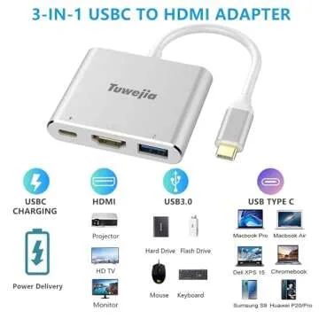 USB C to HDMI Multiport Adapter with 4K Support
