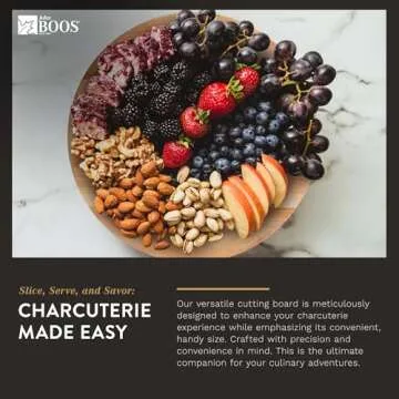 John Boos Boos Block B Series Round Wood Cutting Board with Feet, 1.5-Inch Thickness, 12" x 12" x 1 1/2", Maple