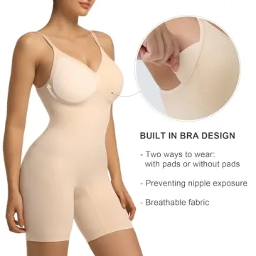 SHAPERX Bra Free Bodysuit for Tummy Control and Shaping