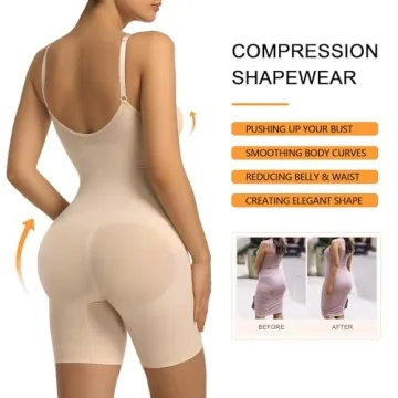 SHAPERX Bra Free Bodysuit for Tummy Control and Shaping