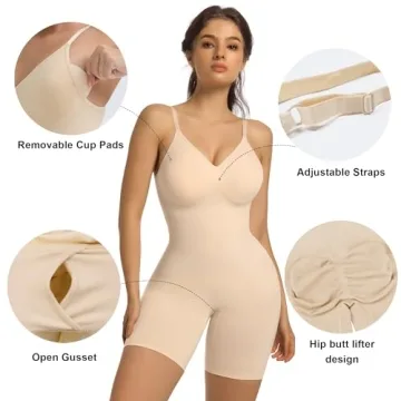 SHAPERX Bra Free Bodysuit for Tummy Control and Shaping