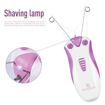 TANGIBAY Facial Threading Hair Removal and Cotton Thread Face Epilator for Women and Ladies, Electric Cordless and Rechargeable (Rose Purple)