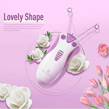 TANGIBAY Facial Threading Hair Removal and Cotton Thread Face Epilator for Women and Ladies, Electric Cordless and Rechargeable (Rose Purple)