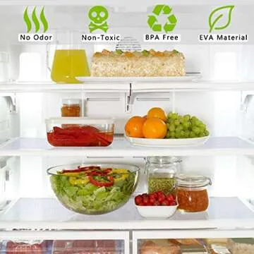 HooTown Refrigerator, Freezer, fridge Shelf Liners and Drawer Mats 11.8 Inch Wide x 6.5 Feet Long, N...