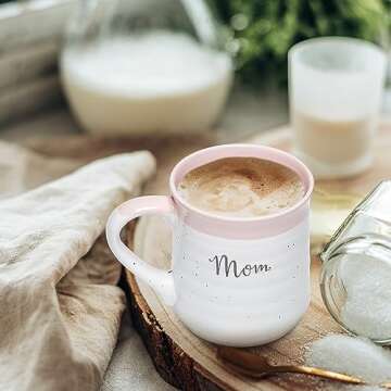 Sheffield Home Mom & Dad Coffee Mug Set of 2-18 Oz Each Premium White Ceramic Couples Coffee Mugs - Cute Mug Set Gift for New Parents with Pink & Blue Accents