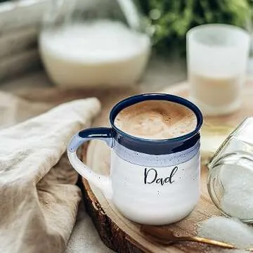 Sheffield Home Mom & Dad Coffee Mug Set of 2-18 Oz Each Premium White Ceramic Couples Coffee Mugs - Cute Mug Set Gift for New Parents with Pink & Blue Accents