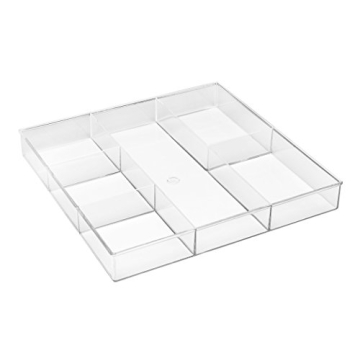 Whitmor 6-Section Clear Drawer Organizer for Stylish Storage