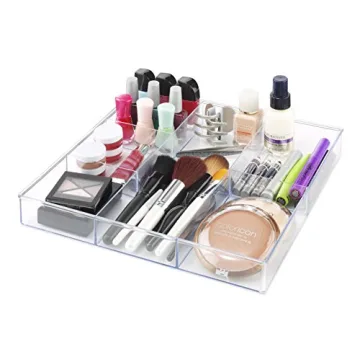 Whitmor 6-Section Clear Drawer Organizer for Stylish Storage