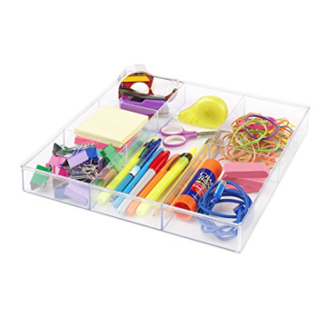 Whitmor 6-Section Clear Drawer Organizer for Stylish Storage