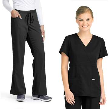 Grey's Anatomy Women's Riley Mock Wrap Scrub Top