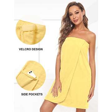 Knuffnee Women's Adjustable Bath Wrap for Comfort