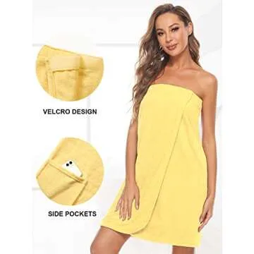 Knuffnee Women's Adjustable Bath Wrap for Comfort