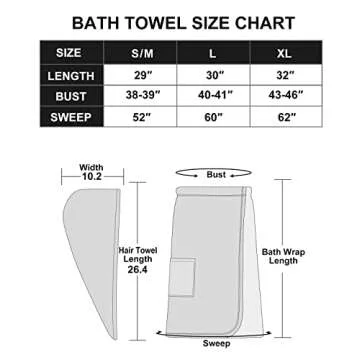 Knuffnee Women's Adjustable Bath Wrap for Comfort