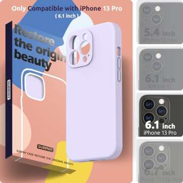 SURPHY Compatible with iPhone 13 Pro Case with Screen Protector, (Camera Protection & Soft Microfibe...
