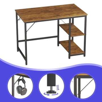 JOISCOPE 2-Tier Gaming and Office Desk with Storage