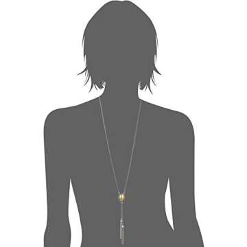 Lucky Brand Two-Tone Hematite-Pavé & Chain Tassel Reversible Lariat Necklace, 33" + 2" extender