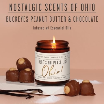 Ohio Gifts Candle - There's No Place Like Ohio, Eco-Friendly Buckeye Treat!