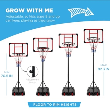 Best Choice Kids Adjustable Basketball Goal for Ages 8+