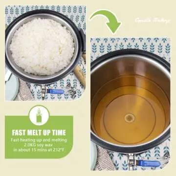 TOAUTO Wax Melter for Candle Making Large Wax Melting Furnace with Quick Pour Spout & Temp Control,10Lbs Melted Wax Capacity for Candle Business Fast Easy Clean（Stirring Spoon+ Cotton Wick）