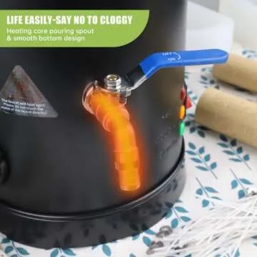 TOAUTO Wax Melter for Candle Making Large Wax Melting Furnace with Quick Pour Spout & Temp Control,10Lbs Melted Wax Capacity for Candle Business Fast Easy Clean（Stirring Spoon+ Cotton Wick）