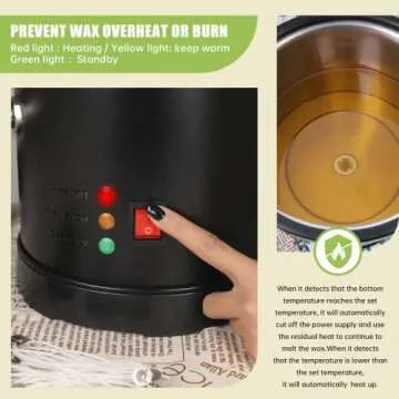 TOAUTO Wax Melter for Candle Making Large Wax Melting Furnace with Quick Pour Spout & Temp Control,10Lbs Melted Wax Capacity for Candle Business Fast Easy Clean（Stirring Spoon+ Cotton Wick）