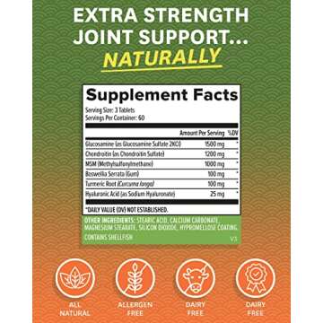 Zenwise Glucosamine Chondroitin Sulfate MSM Curcumin - Joint Support Supplement with Hyaluronic Acid...