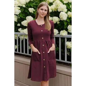 KILIG Women's Fall Dress Long Sleeve Knee Length with Pockets