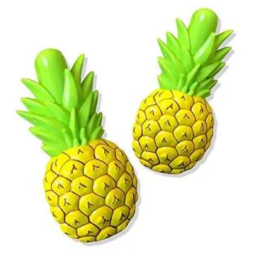 O2COOL 2 Pack Boca Beach Towel Clips, Pineapple